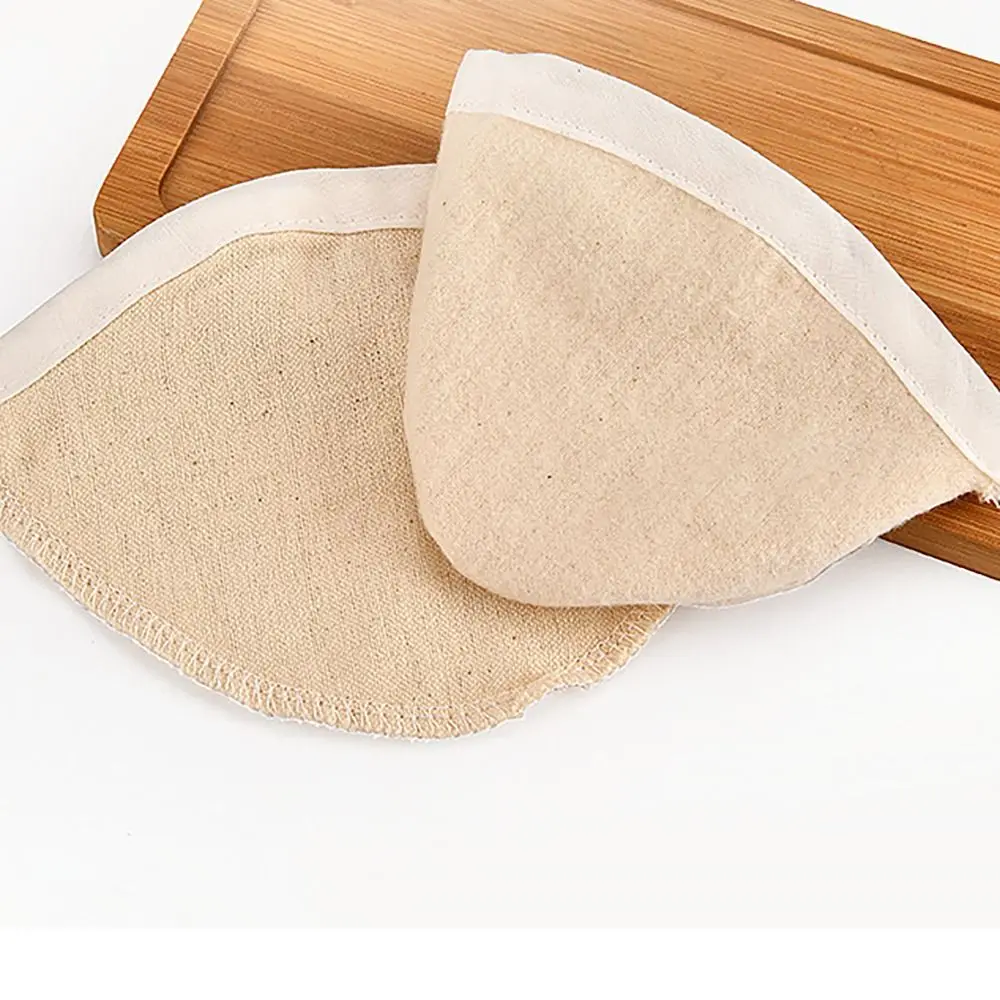 Reusable Coffee Filter Bag Handmade Wooden Handle Tea Filter Cloth Corrosion Prevention Strong Milk Tea Filter Bag Coffee