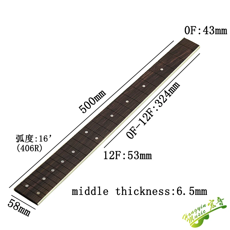 for Electric guitar neck fingerboard 648 628 string length 22 24Fret Wire Rose wood Ebony fretboard Frets with sound point