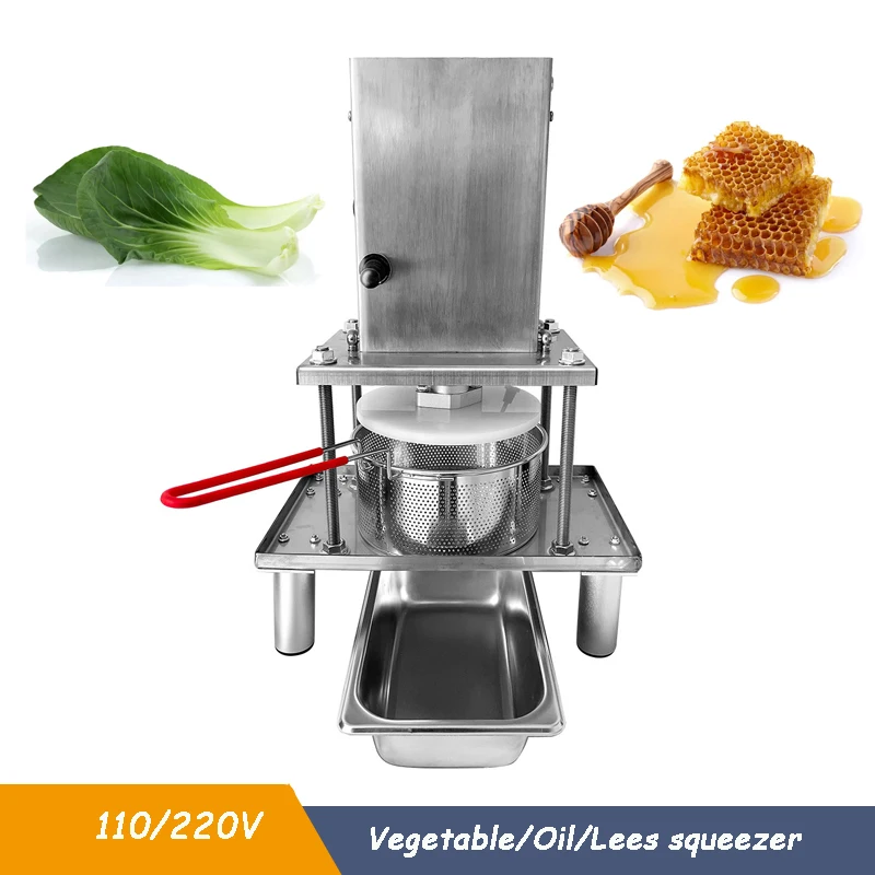 110/220V Deoiler Squeezer Commercial Juice Press Stainless Steel Pneumatic Grape Honey Juicer Vegetable Dehydration Machine