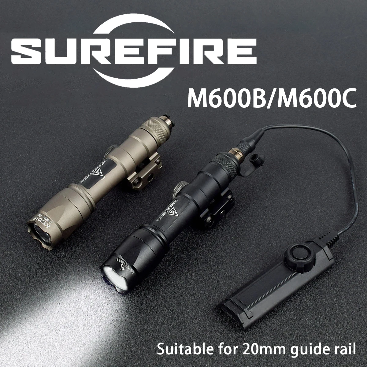 SureFire M600 M600B M600C Tactical Airsoft Button Dual Switch Flashlight Hunting Spotlight  AR15 Scout Light Lamp Fit 20mm Rail