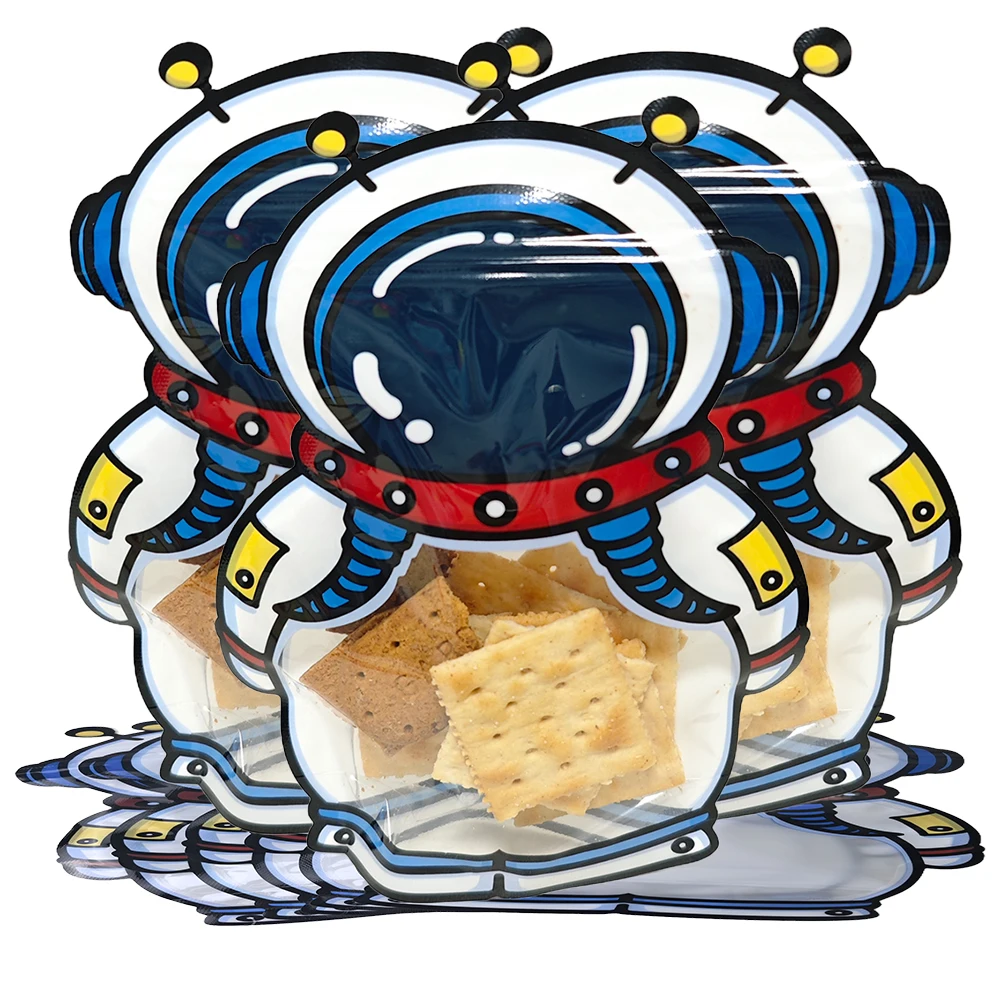 5/10/20/30/50Pcs Cartoon Astronaut Gift Bag Kids Snack Candy Packaging Bag Plastic Seal Bags Party Gift Packaging Birthday Bags
