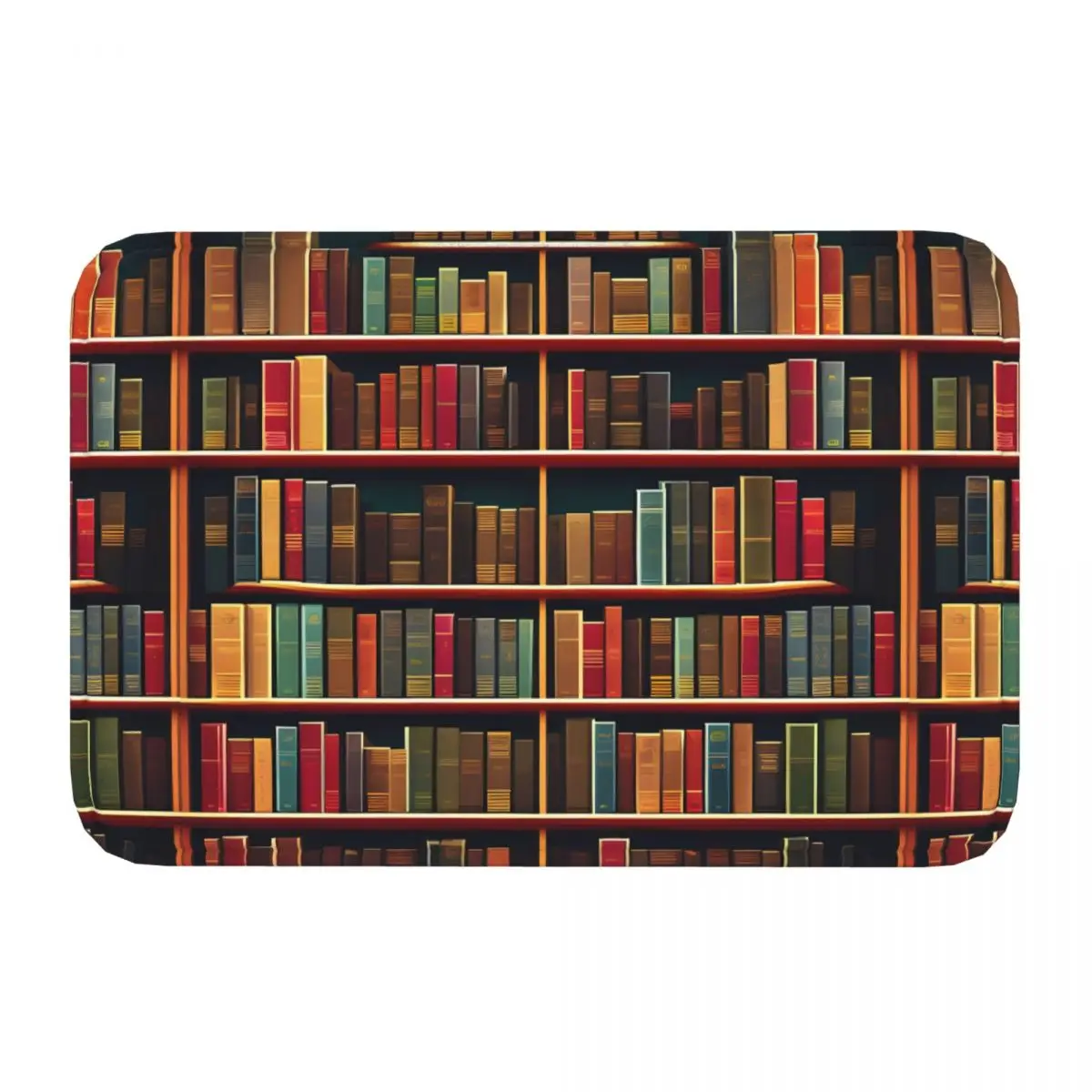 Library Bookshelf Book Doormat Non-Slip Entrance Bath Kitchen Door Floor Mat Garage Carpet Rug