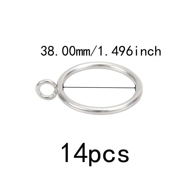 14 pcs 38mm Eyelet Curtain Hangers, Rust Resistant Finish for Home Fabric Hanging, Multipurpose, Versatile, Silver