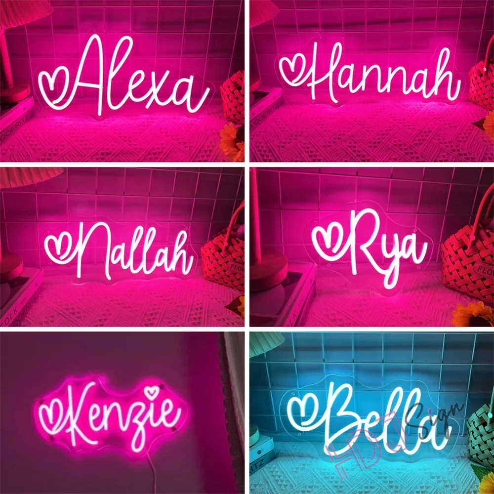 شخصية ضوء النيون Led الاسم الأول للتخصيص النيون ديكور غرفة نوم هدايا المراهقين Led النيون جدار ديكور غرفة الديكور #2