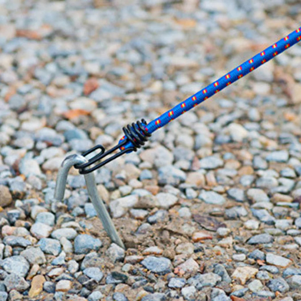 

6Pcs Elastic Rope Bungee Cords Heavy Duty Rubber Oxford Cloth Iron Hooks Outdoor Tent Suitcase Duffel Bag Luggage Tie Down Strap