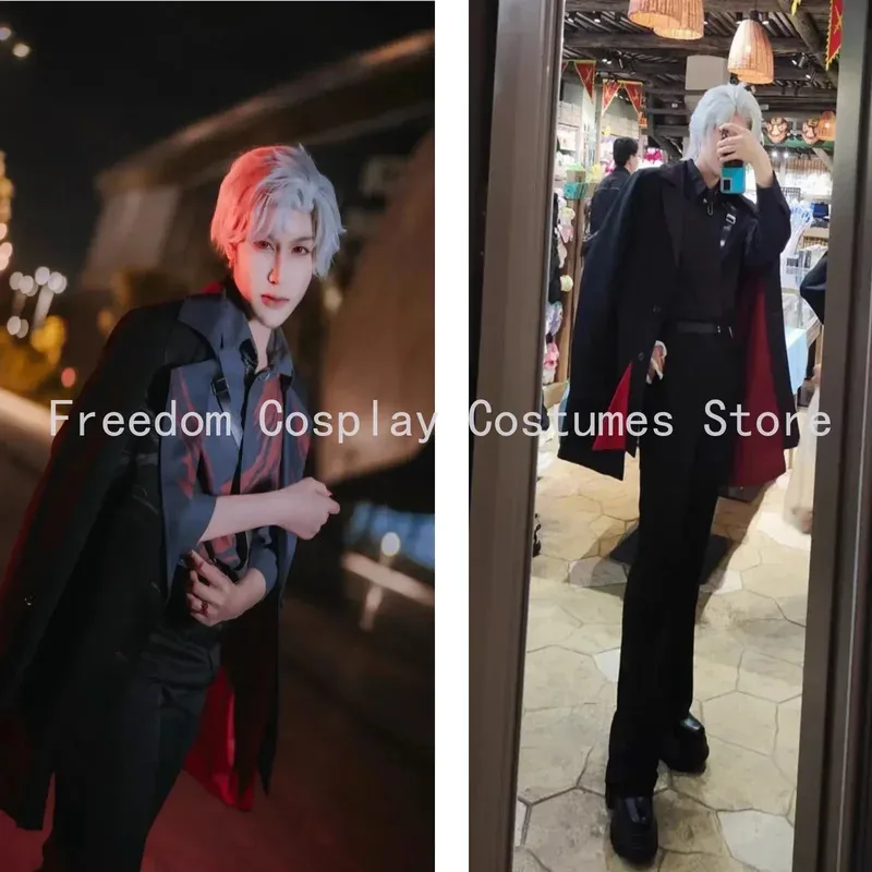 لعبة الحب والفضاء العميق سيلوس تشين تشي تأثيري هالوين زي شعر مستعار لا نهاية لها المفترس قميص + معطف + حزام + السراويل Comic-Conx؛ 2'a,6.h;8