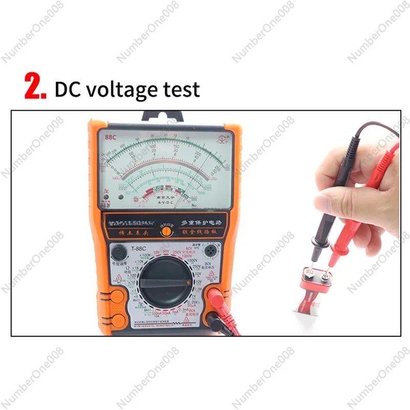 2022New Pointer Multimeter T88A T88B T88C AC/DC 2500V Volt-Ammeter Analog Multimetro Resistor Tester dengan mantel alat listrik