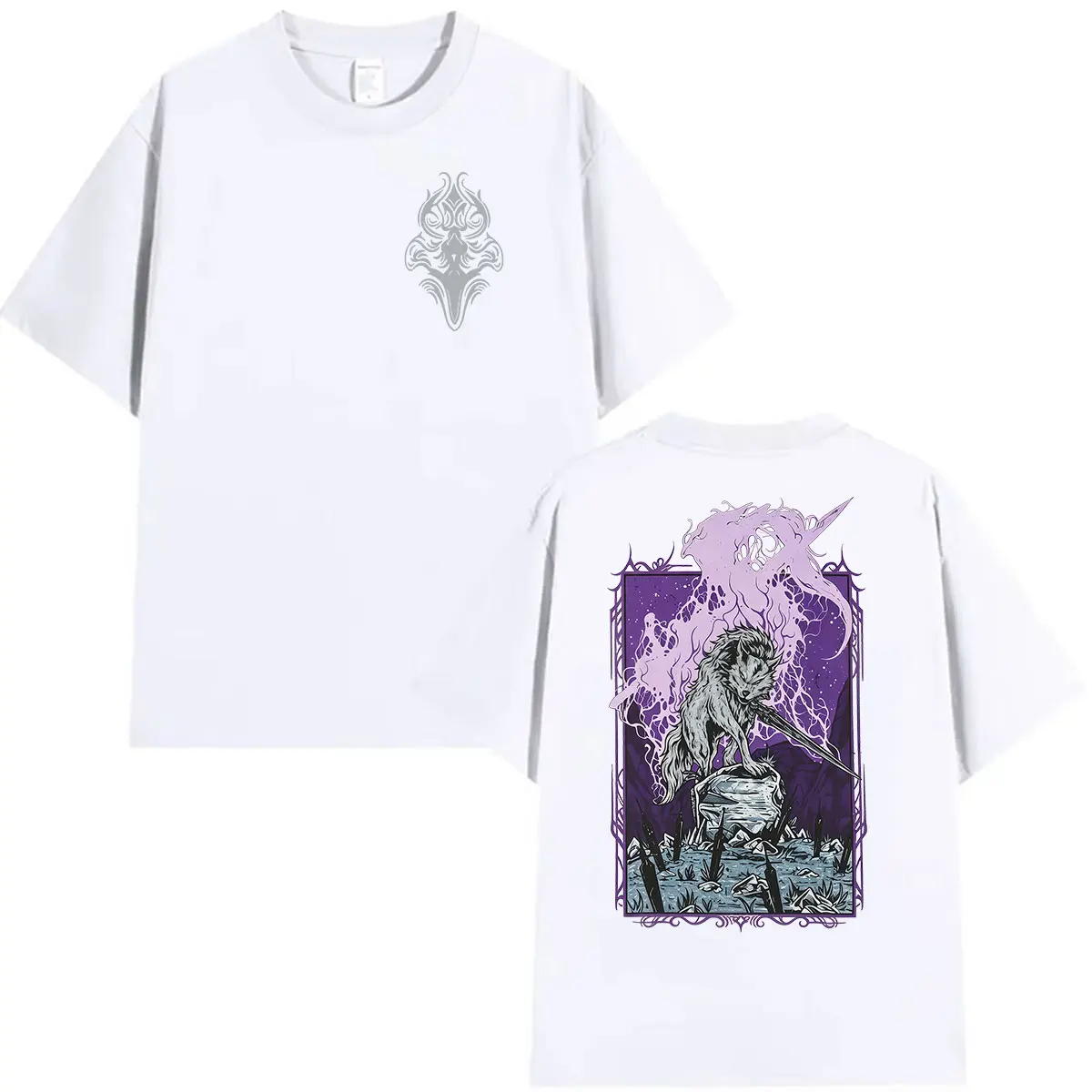 2026 Game Dark Souls Great Gray Wolf Sif Graphic T Shirt Men's Clothing Fashion Vintage T-shirt Casual Oversized Cotton T-shirts