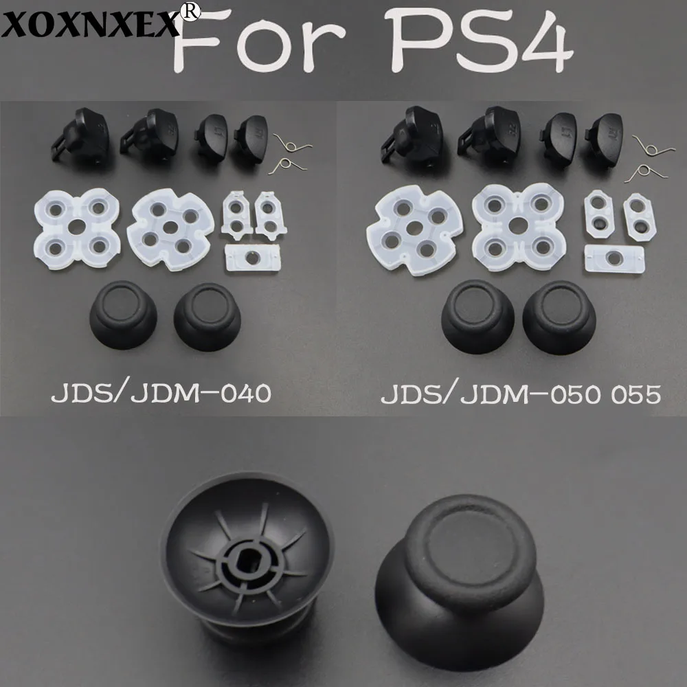 L1 R1 L2 R2 Trigger Buttons+3D Analog Stick cap+Conductive Rubber Button For Dualshock 4 PS4 PRO Slim JDS-040/050 055 Controller