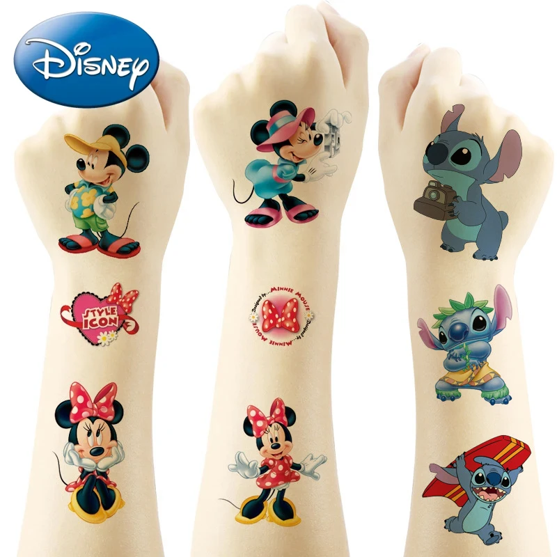 Disney Original Mickey Mouse Tattoo Sticker Classic Cartoon Action Figure Mickey Minnie Birthday Christmas Gift for Girls