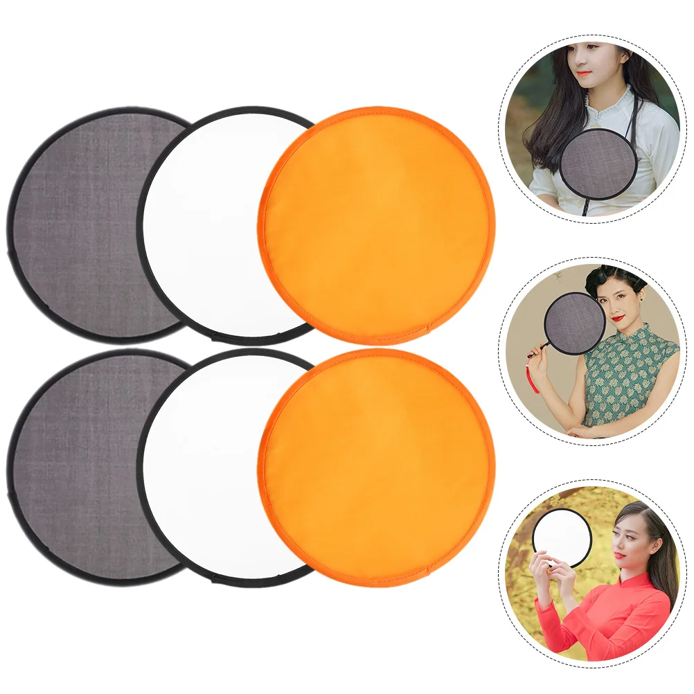 

6pcs Foldable Circular Hand Fan Japanese Style Lightweight Decorative Fan For Dance Wedding Party Photography Adornment