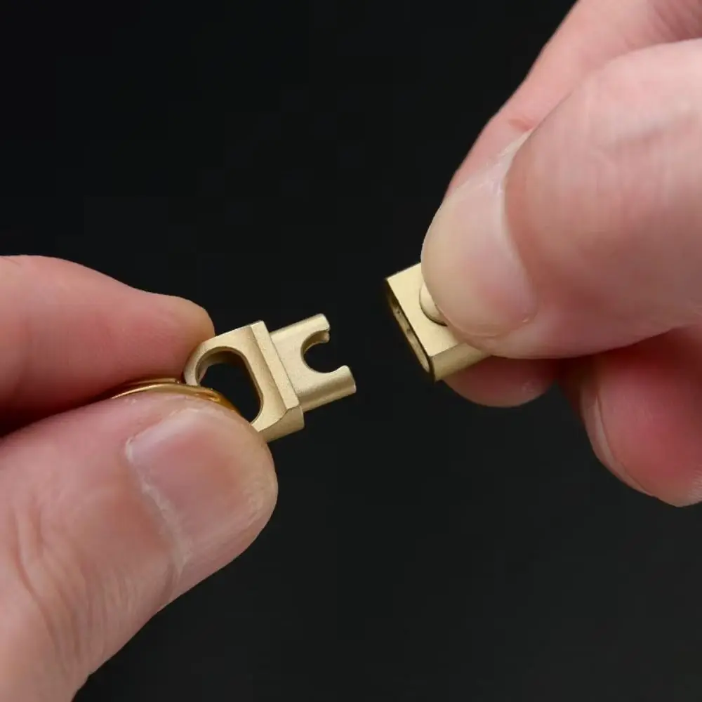 Connecting Buckle Quick Release Keyring Double Headed Gold Color Mini Keychain Buckle Small Quick Pull Brass Key Ring