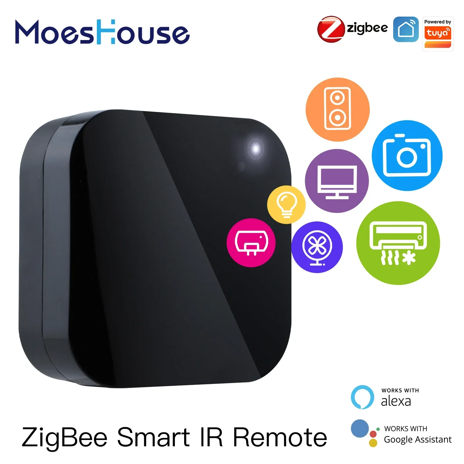 Moes Tuya Zigbee Wifi Smart Ir Afstandsbediening Universele Infrarood Afstandsbediening Voor Smart Home Werkt Met Alexa Google Home