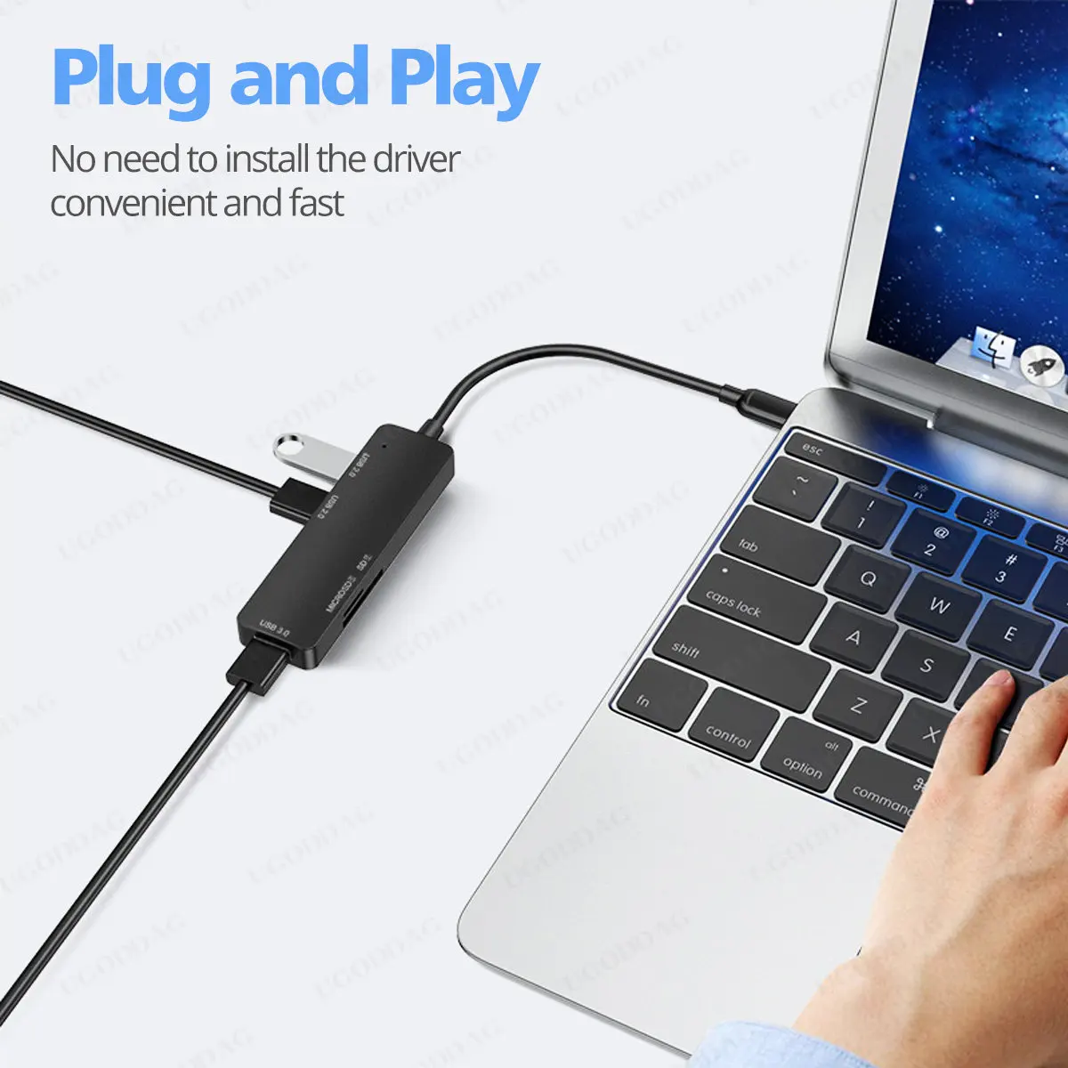 5 In 1 USB Hub USB C 3.0เครื่องอ่านการ์ด USBC อะแดปเตอร์ Type C OTG Splitter TF SD 3พอร์ต USB Extender PC คอมพิวเตอร์แล็ปท็อปอุปกรณ์เสริม