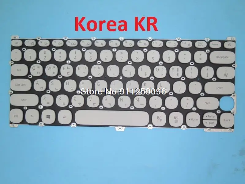 Teclado de ordenador portátil para Samsung NP530XBB 530XBB inglés EE. UU. Brasil BR Corea KR BA59-04354A sin marco Rosa gris nuevo