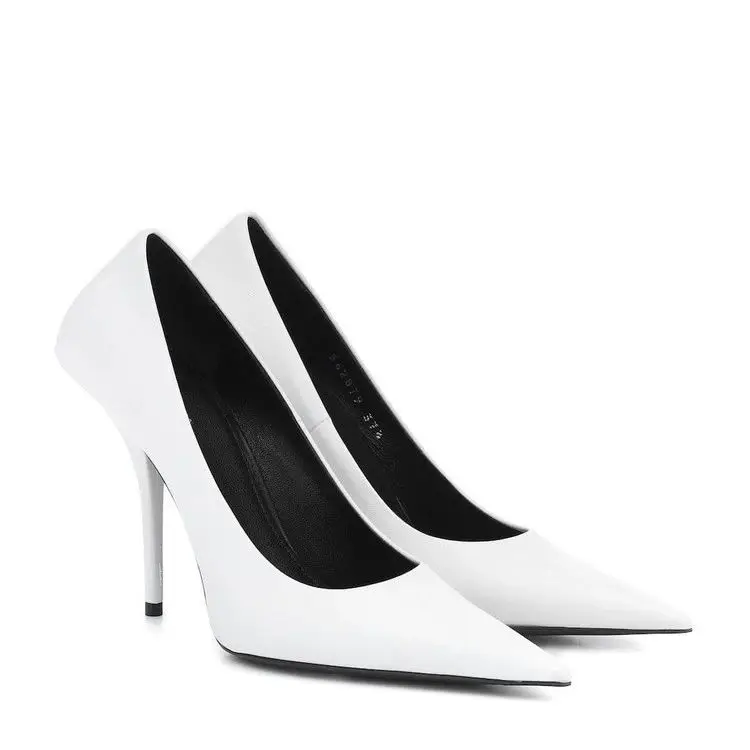 

Pointed Toe Pumps Women Slip On High Heel Thin Heels Soft Leather Women Dress High Heels