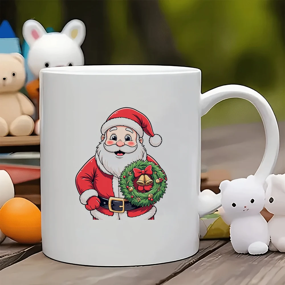 كوب كرتوني سانتا كلوز سعة 11 أونصة + كوب للأطفال + كوب قهوة للمكتب العائلي - هدية عيد الميلاد الأساسية