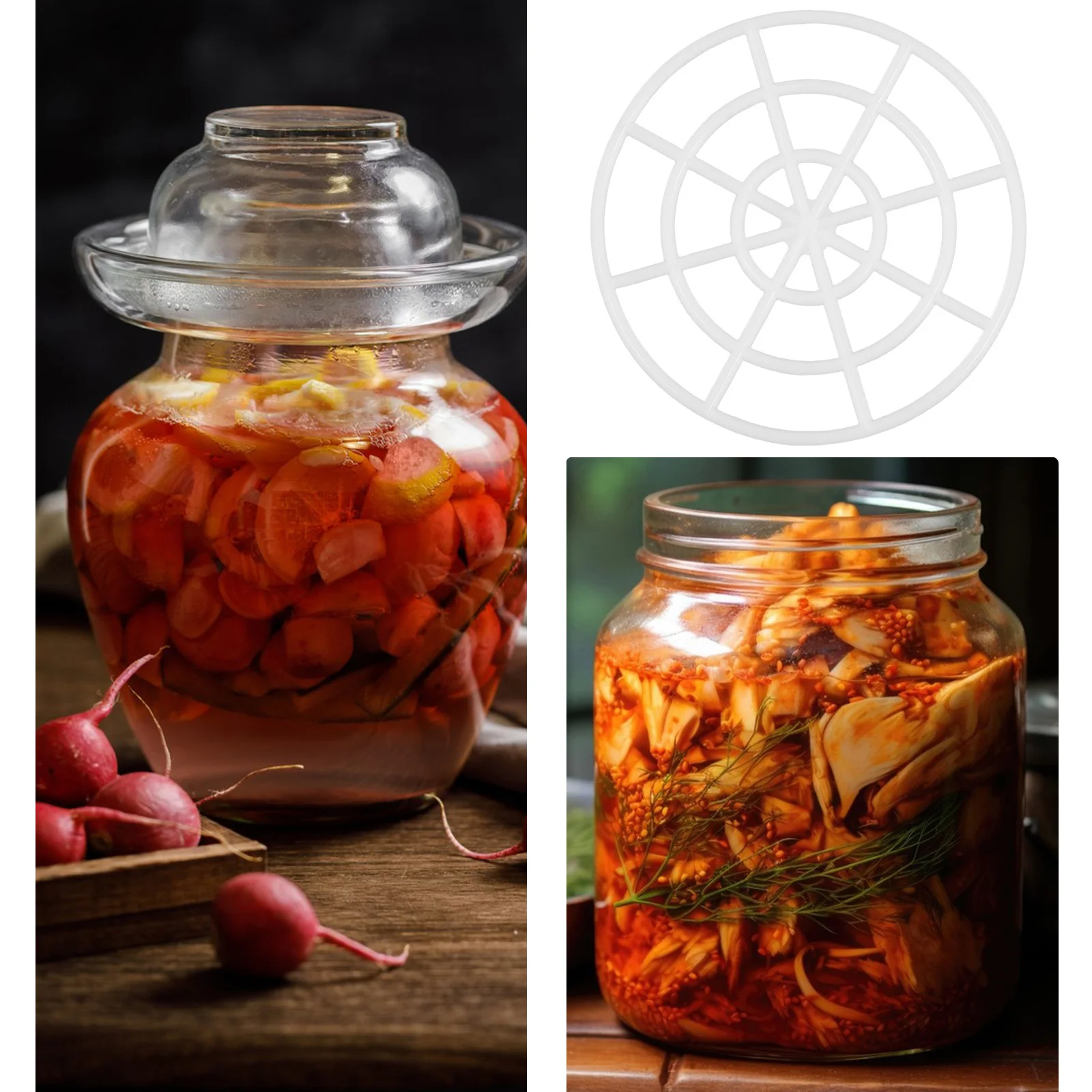 

10pcs Vegetable Press For Pickling Fermenting Multifunctional Sauerkraut Tool With Even Pressure Design, Home Brewing Equipment