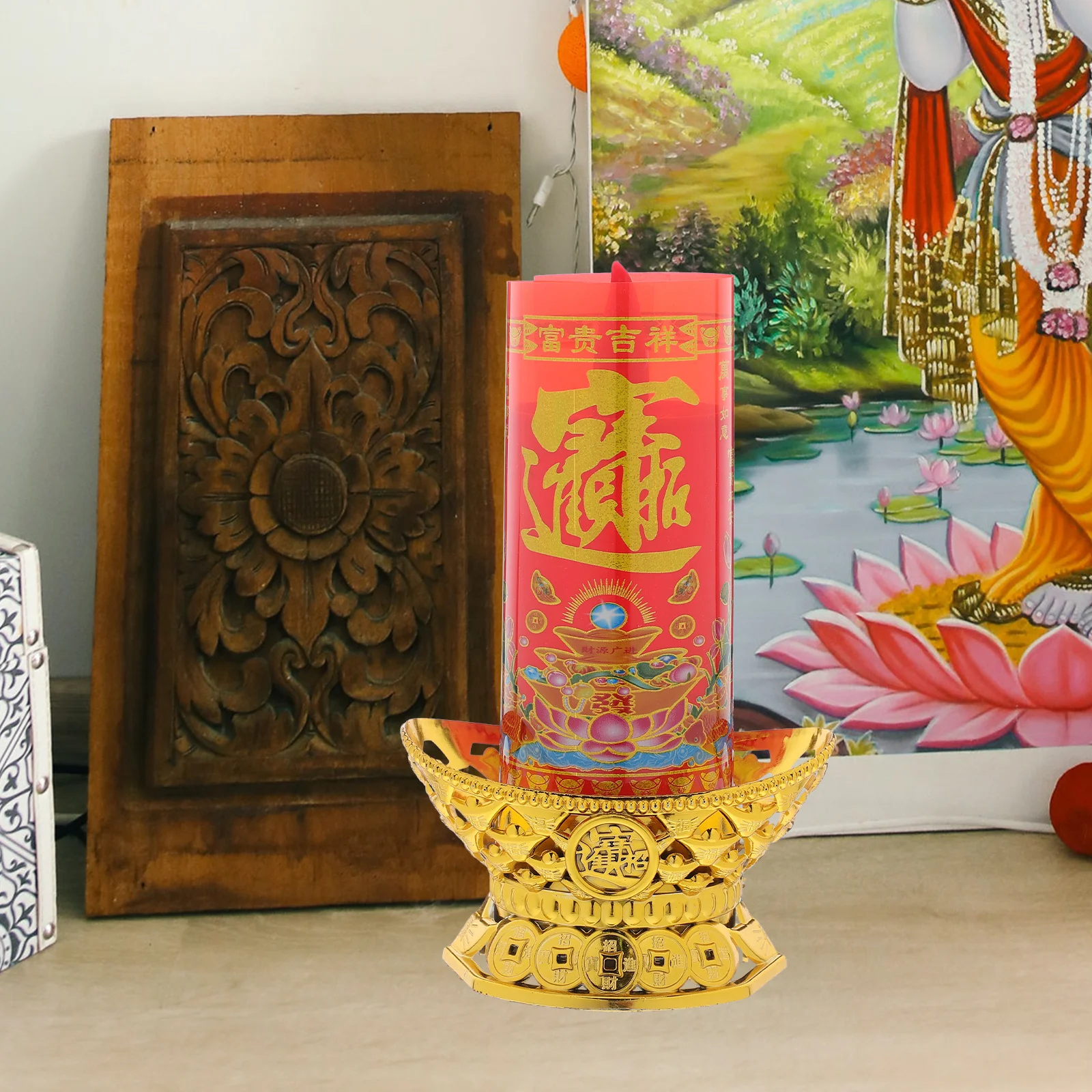 

BUTIFULSIC 2pcs Flameless LED Lamp Operated Pillar Candles with Remote Decor Red Plastic