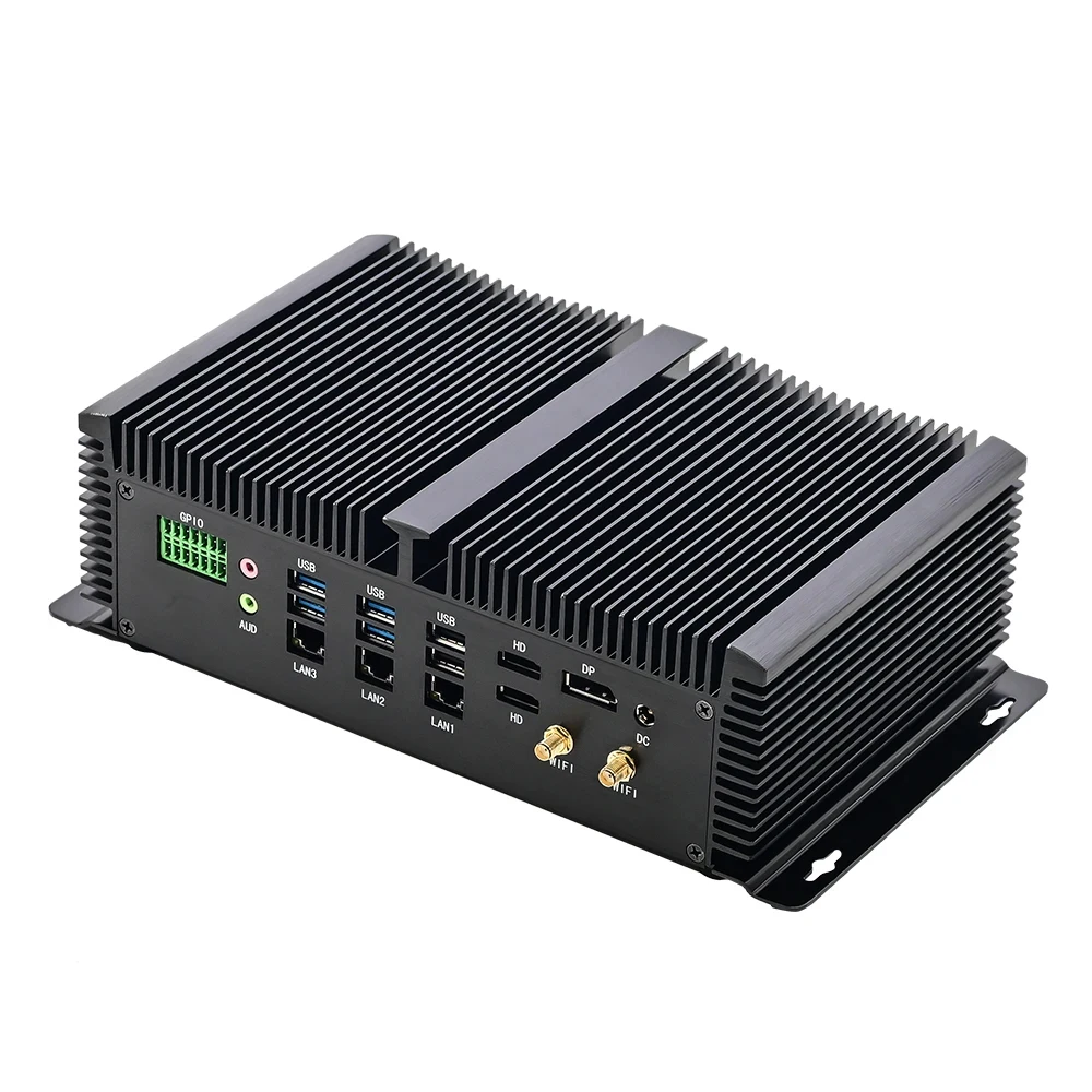 ITX Industrial sólido Mini PC Intel i7 1355U i5 1335U 3xi226-V 2,5G 2xDDR5 2xPCIe4.0 8xCOM GPIO ordenador sin ventilador 2xHD 1xDP Win11