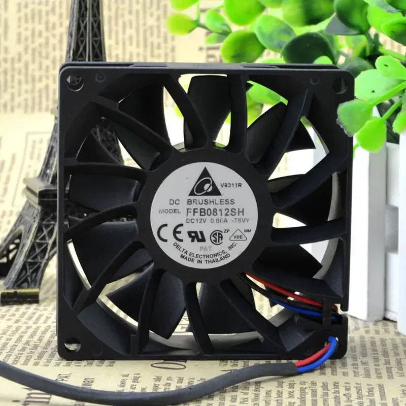 For Taiwan Delta 8025 8cm Chassis Fan 12V 0.6A FFB0812SH High Speed Heavy Duty Cooling Fan