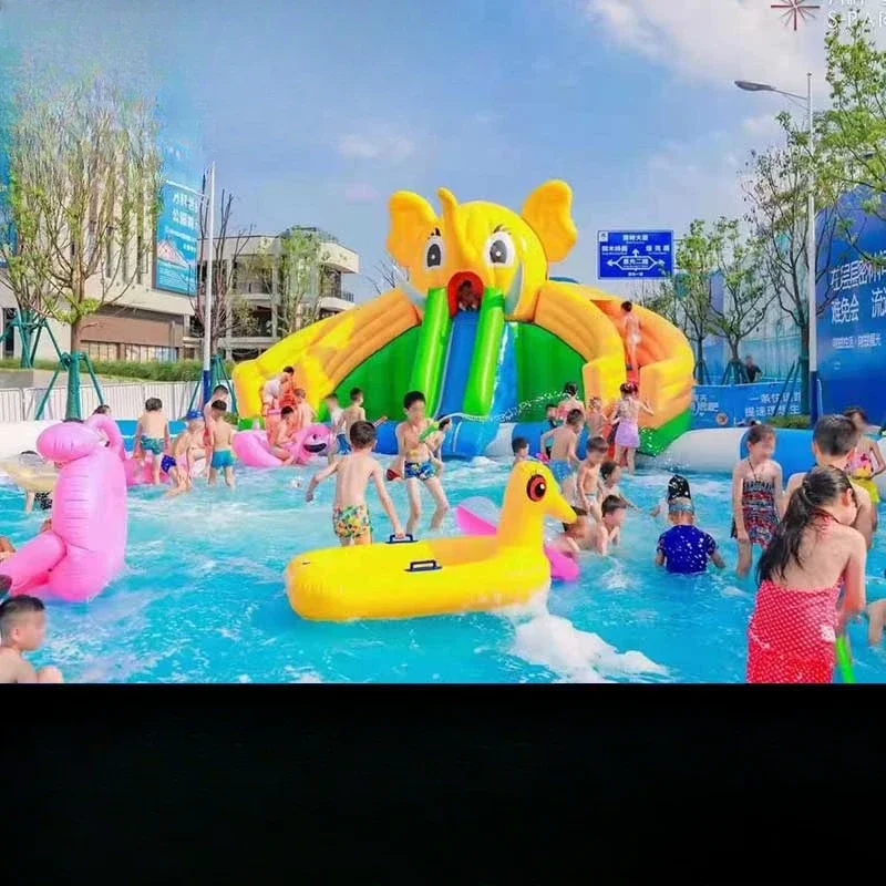 Inflatable water park equipment manufacturer Elephant slide combination Large bracket Swimming pool Pass children's play