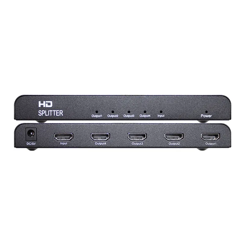 4K HD Splitter 1 in 4 out HD Video Distributor Splitter 1x4 Splitter Copy Display for HDTV PC Loptop TV