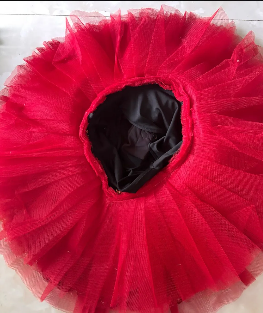 الأحمر المهنية الباليه توتو اللباس الكبار الاطفال طبق فطيرة بحيرة البجع راقصة الباليه مرحلة الرقص زي