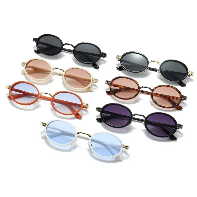 

Женские винтажные солнцезащитные очки в оправе Ruond, эллиптические солнцезащитные очки в маленькой оправе в стиле стим-панк, женские солнцезащитные очки с защитой от ультрафиолета UV400