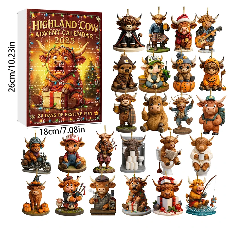 Calendrier de l'Avent Capybara 24 jours, ornements de noël mignons, compte à rebours, pendentif d'arbre de noël, cadeaux Surprises