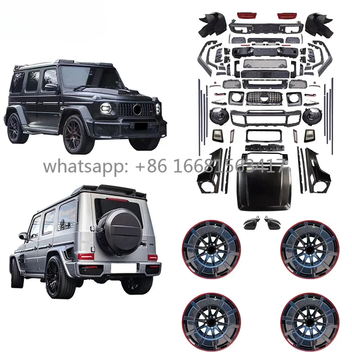 Body Kits For Benz G-Class W463 2004-2018 Change To W464 B-Brabus With Rocket 900 Carbon Fiber Forged Aluminum Alloy Wheels