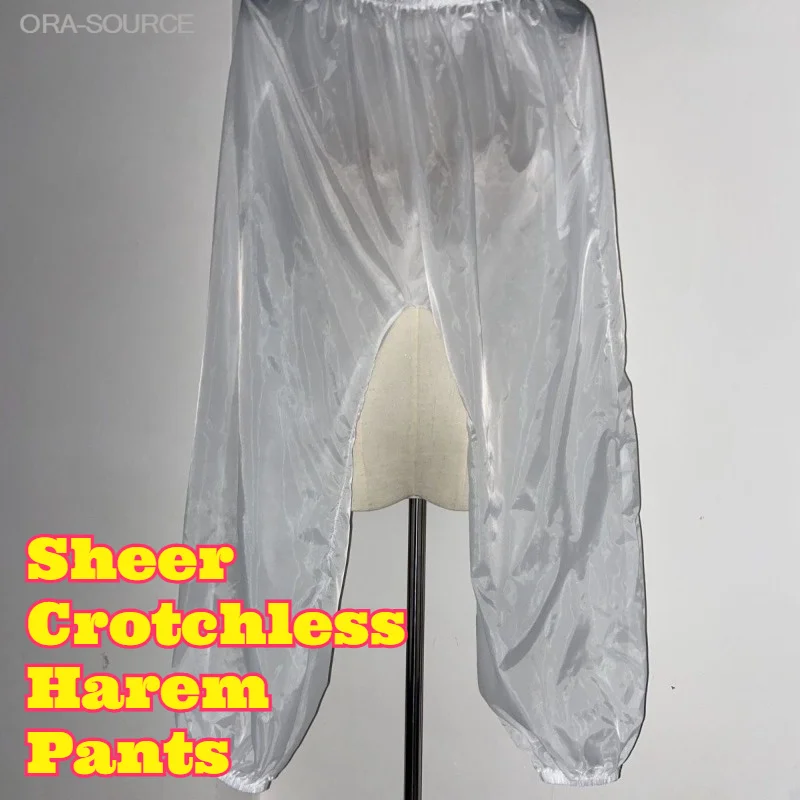 men's-sheer-see-through-crotchless-harem-pants-silky-sexy-naked-feel-invisible-leggings-long-stretchy-soft-smooth-nightclub