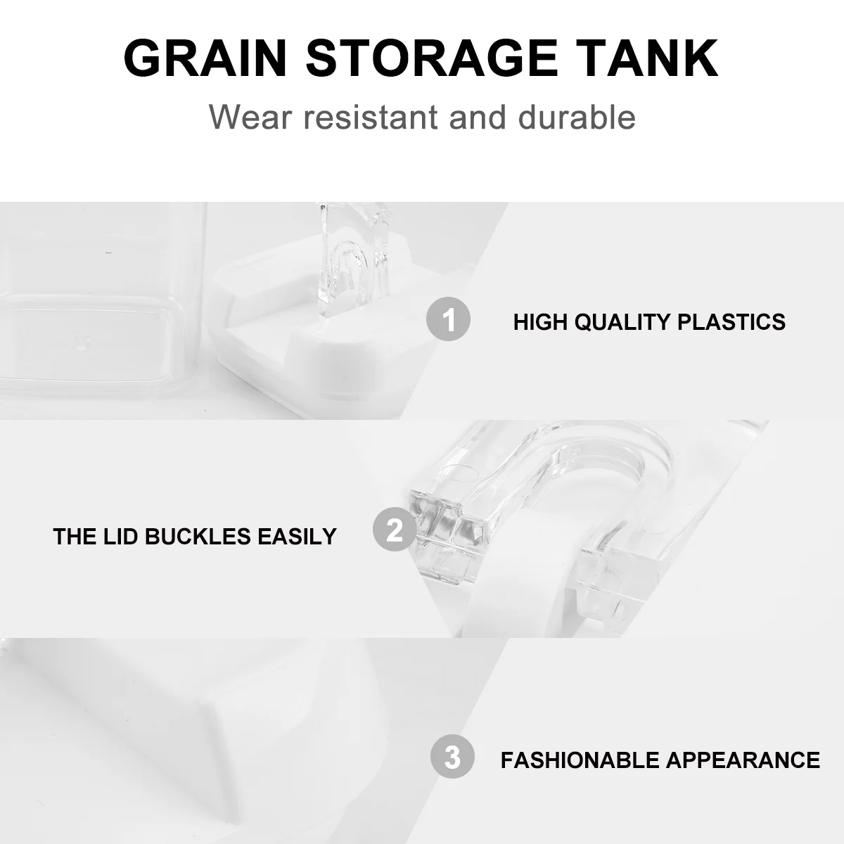 

1pc pcs Plastic Snack Grain Tank Kitchen Food Sealed Can Transparent Household Cereal Holder Food Organizer Sealed Jar Kitchen