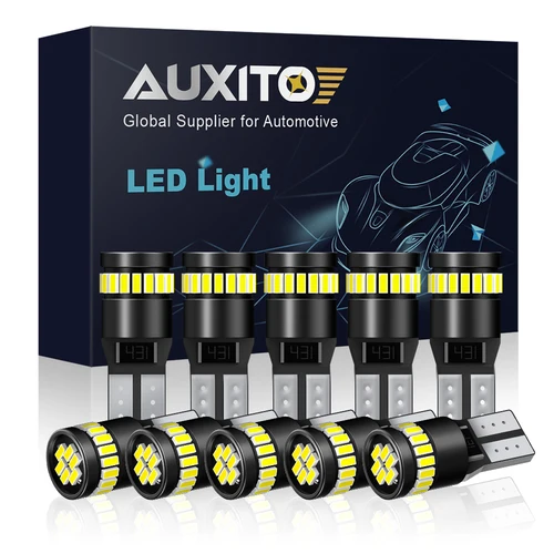 AUXITO 10 Uds W5W LED T10 bombillas LED Canbus posición de estacionamiento luces de liquidación Interior mapa cúpula lámpara de lectura 12V blanco