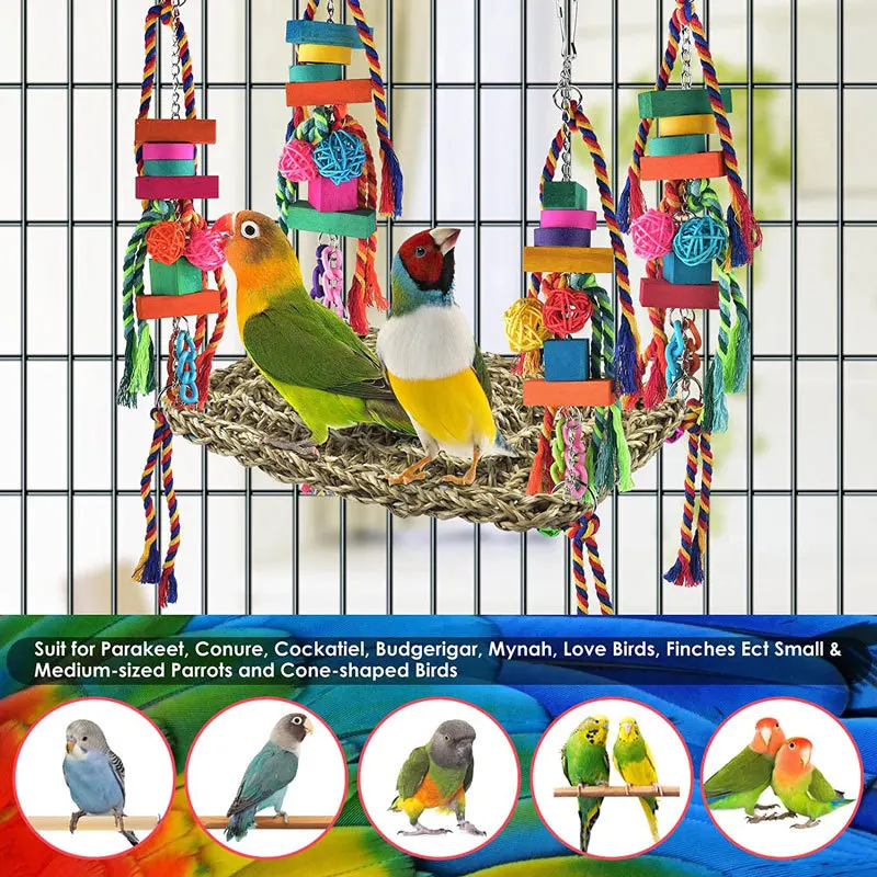 Parrot toy climbing net hammock, large bird toy, bird cage accessories, bird toy