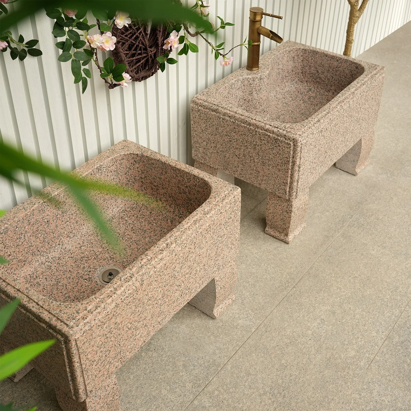 Special Price Zhu Danhong Marble Stone Mop Pool Outdoor Large Washing Mop Pool Basin Courtyard Stone Mop Bucket