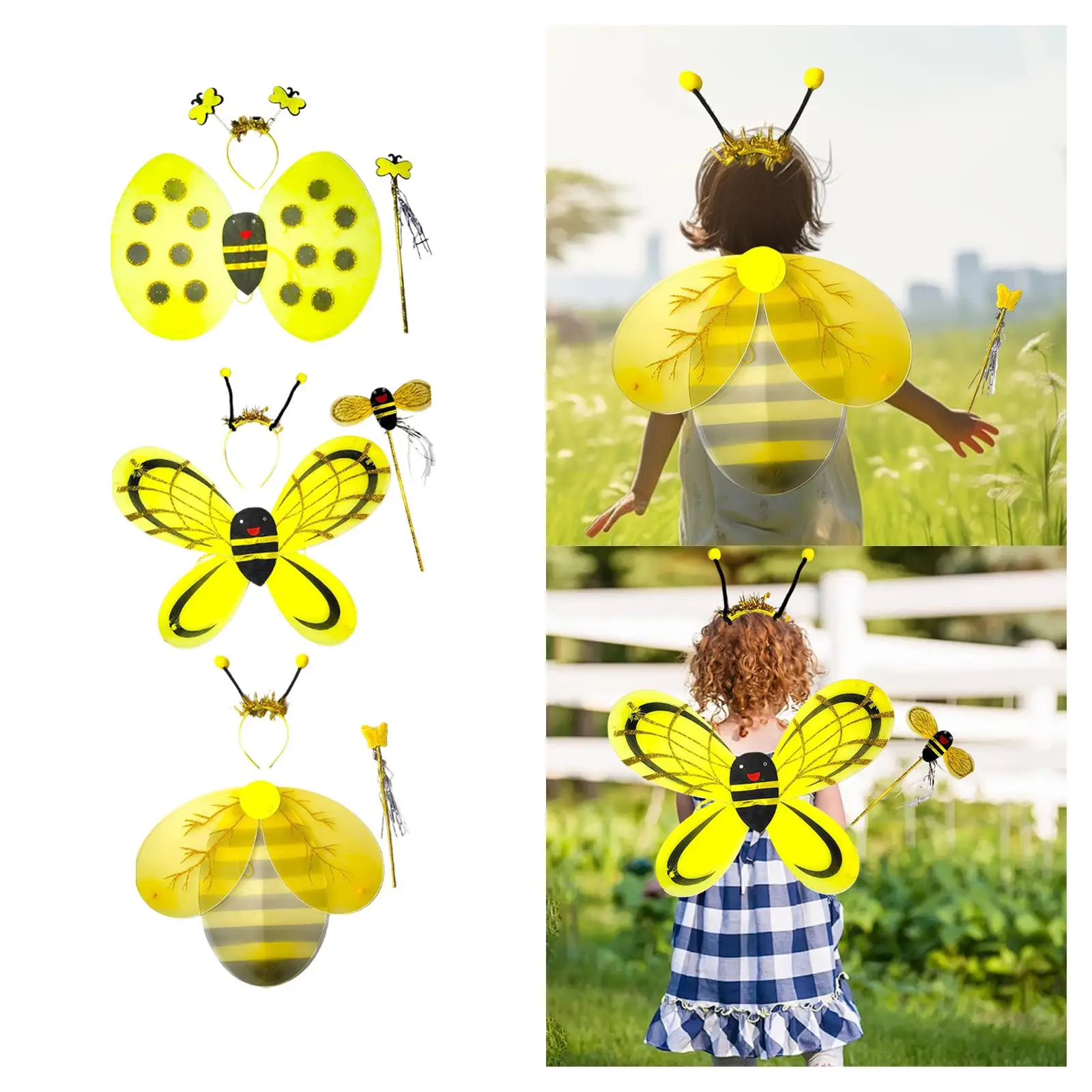 

Детский костюм пчелы: аксессуары — крылья, усика, повязка на голову, палочка — для мальчиков и девочек, карнавал, реквизит для фотосессий