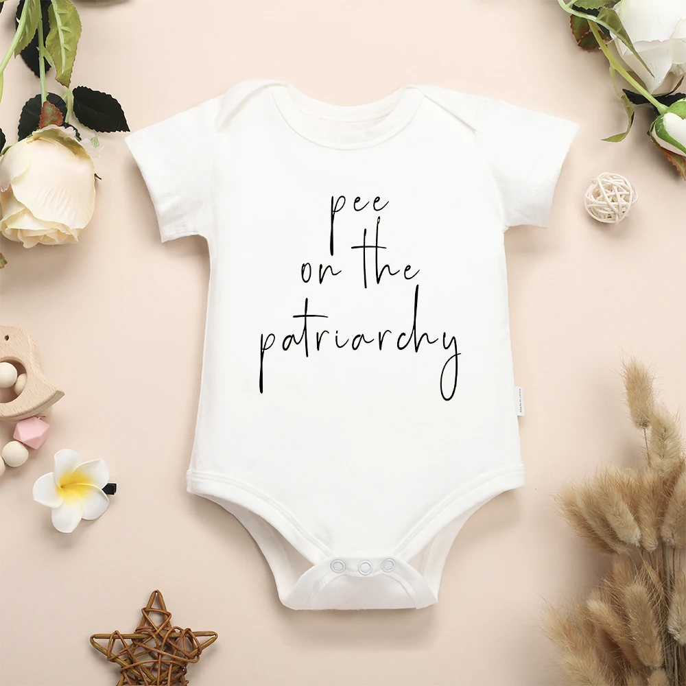 Pee On The Patriarchy Funny Newborn Boy Bodysuits Fashion Cute Baby Girl Clothes High Quality Cotton Infant Onesie Fast Delivery