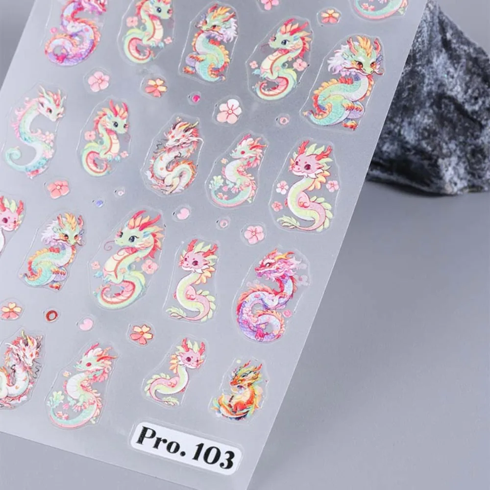 Phoenix Dragon Nail Stickers Nail Accessories Manicure Ornaments Dragon Nail Decals Nail Supplies Chinese Character