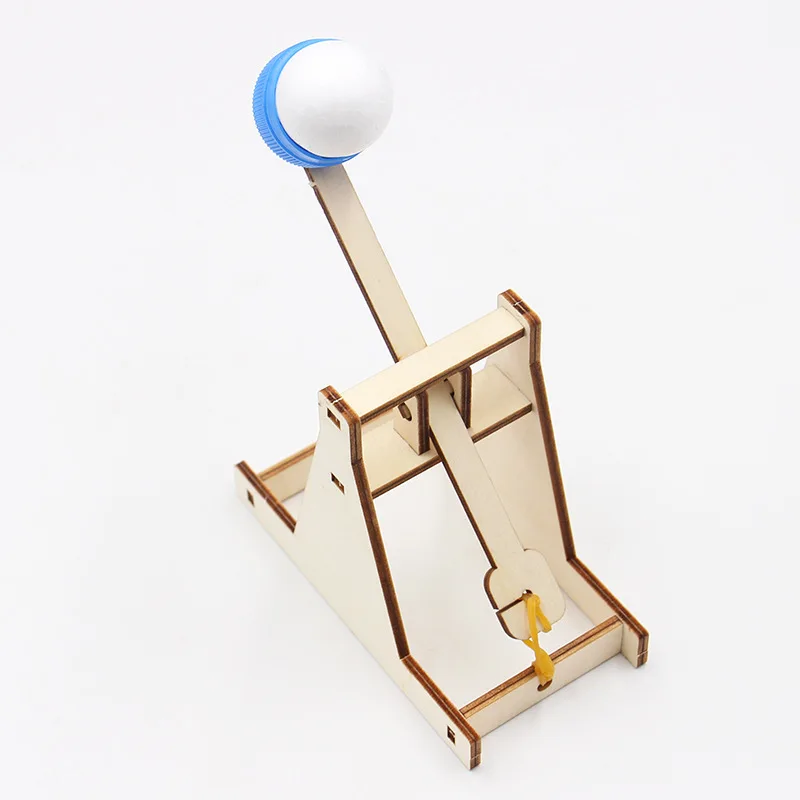 Kit modello catapulta in legno fai-da-te Trebuchet Science Assemblaggio Building Blocks Giocattoli per bambini Giochi di esperimenti di fisica G180