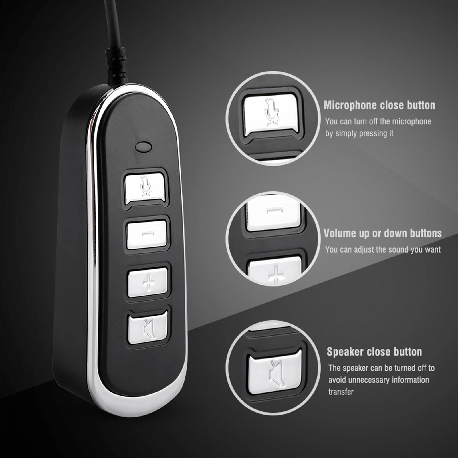 Cavo jack RJ9 a USB Connessione telefonica auricolare Linea di conversione cuffie audio RJ9 a USB Linea di cuffie per computer con scatola di controllo