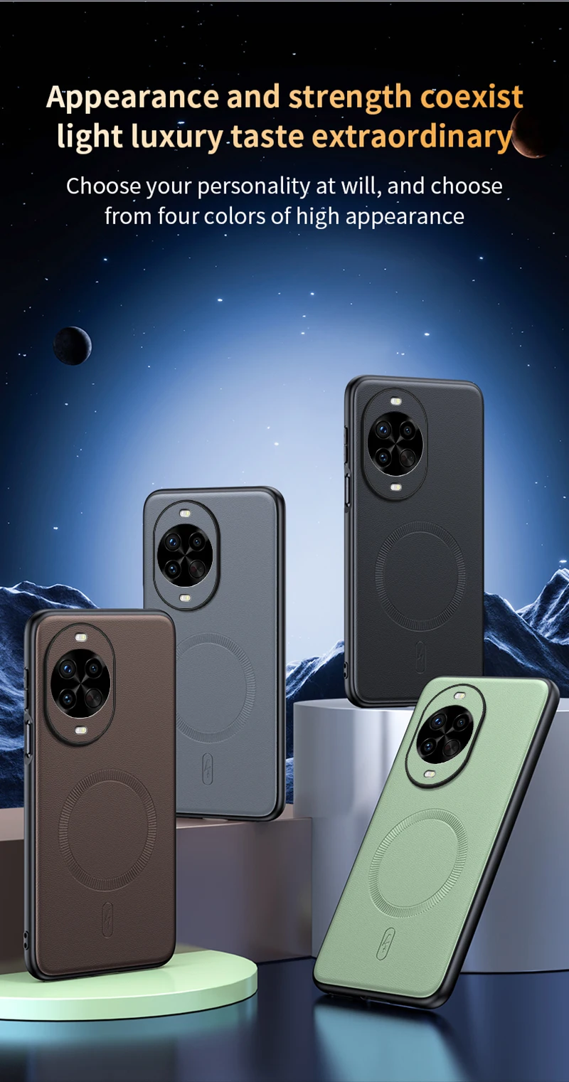 Für Huawei Nova 14 Pro: Magnetische Schutzhülle aus Leder für Huawei Nova 14 Pro, hochwertige, rutschfeste PC+TPU-Hülle mit Anti-Fingerabdruck-Beschichtung. – Detail 7