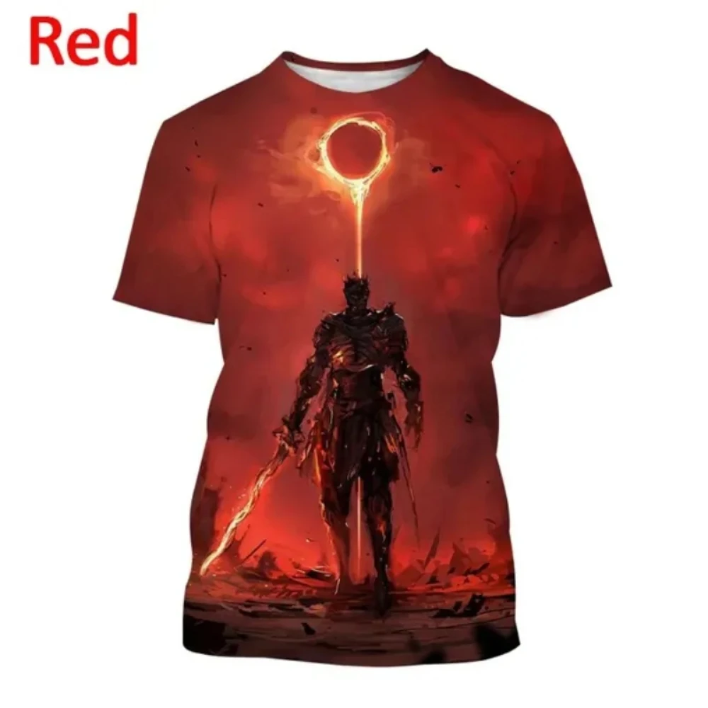 2024 Popular Game Dark Souls T-shirts 3D Print Summer Men Women Short Sleeve Fashion Oversized Casual Cartoon Streetwear