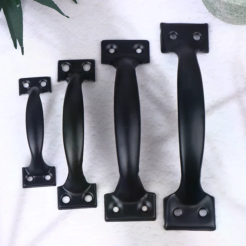2Pcs Door Handle+8pcs Screws Iron Door Handle Gate Handle Pull For Sliding Barn Doors Gates Garages Sheds Window Pulls Knob