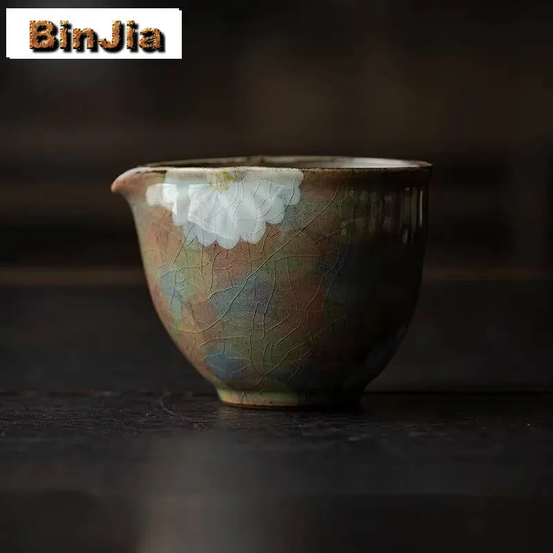 

150ml Handmade Chrysanthemum Fair Cup Household Ice Cracked Glaze Justice Tea Pitcher Cha Hai Accessories Gifts Ornaments Craft