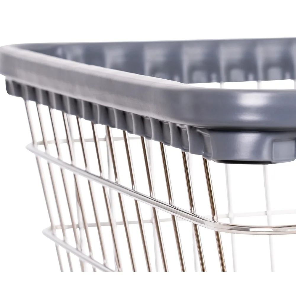 200F Extra Large Heavy Duty Wire Laundry Cart | 4.5 Bushel | Steel Frame with Chrome Finish | Commercial Laundry Basket