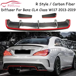 W117 Carbon Fiber Rear Bumper Diffuser Lip for Mercedes CLA Class W117 A117 C117 2013-2019 CLA180 CLA200 CLA250 CLA45 AMG