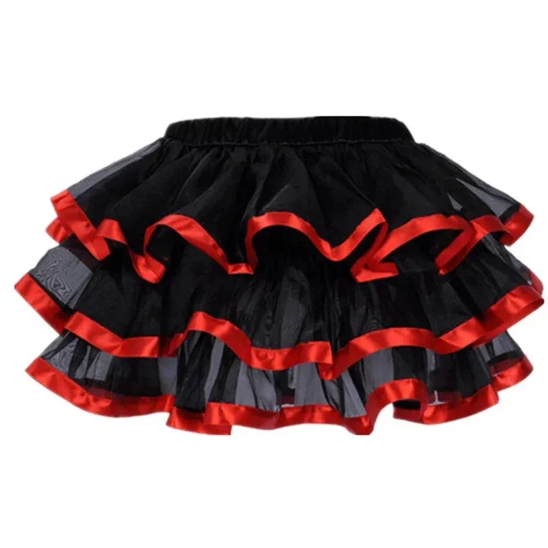 Enagua ciclástica gótica falda de mujer enagua burlesque malla Sexy Micro Mini falda tutú señoras rendimiento faldas Steampunk