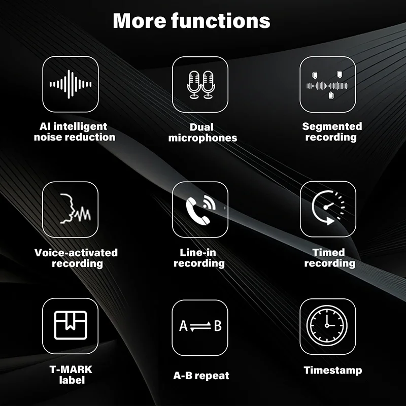 STTWUNAKE Dual-core AI Noise Reduction Digital Voice Activated Recorder,Audio Recording Device With Playback Sound Recorders