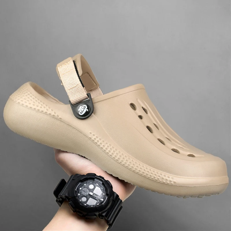 

Лето 2023, мужские сандалии, новая домашняя садовая обувь, удобные и легкие мужские тапочки, нескользящие шлепанцы с мягкой подошвой, сандалии